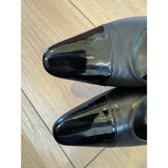 Vintage Salvatore Ferragamo High Heels Pumps Patent Cap Toe Italy Chic Black 9.5 - Picture 9 of 16